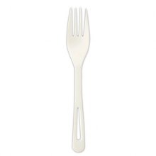 TPLA Compostable Cutlery, Fork, 6.3", White, 1,000/Carton