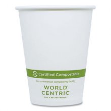 Paper Hot Cups, 8 oz, White, 1,000/Carton
