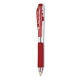 WOW! Gel Pen, Retractable, Medium 0.7 mm, Red Ink, Clear/Red Barrel, Dozen
