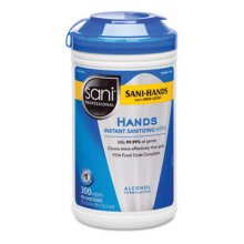 Hands Instant Sanitizing Wipes, 7.5 x 5, 300/Canister