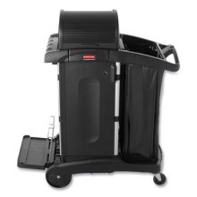 High-Security Healthcare Cleaning Cart, 22w x 48.25d x 53.5h, Black