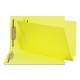Heavyweight Colored End Tab Fastener Folders, 2 Fasteners, Legal Size, Yellow Exterior, 50/Box