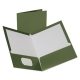 Two-Pocket Laminated Folder, 100-Sheet Capacity, 11 x 8.5, Metallic Green, 25/Box
