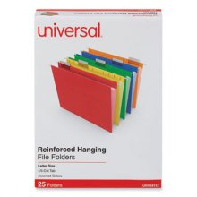 Deluxe Reinforced Recycled Hanging File Folders, Letter Size, 1/5-Cut Tabs, Assorted, 25/Box