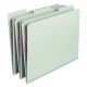 Recycled Pressboard Folders with Two SafeSHIELD Coated Fasteners, 1" Expansion, 1/3-Cut Tab, Letter Size, Gray-Green, 25/Box