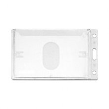 Frosted Two-Card Rigid Badge Holders, Vertical, Frosted 2.5" x 4.13" Holder, 2.13" x 3.38" Insert, 25/Box