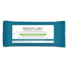 ReadyFlush Biodegradable Flushable Wipes, 8 x 12, 24/Pack, 24 Packs/Carton