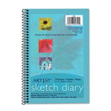 Art1st Sketch Diary, Blue Cover, 9 x 6, 64 lb Text Paper Stock, 70 Sheets
