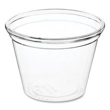 PLA Clear Cold Cups, 1 oz, Clear, 3,000/Carton
