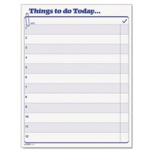 "Things To Do Today" Daily Agenda Pad, 8.5 x 11, 1/Page, 100 Forms