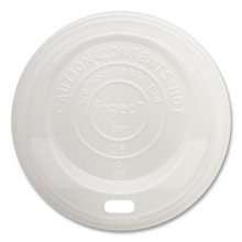PLA Lids for Hot Cups, Fits 8 oz Cups, White, 1,000/Carton