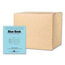 Recycled Exam Book, Wide/Legal Rule, Blue Cover, (8) 8.5 x 7 Sheets, 600/Carton, Ships in 4-6 Business Days