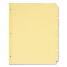 Write and Erase Plain-Tab Paper Dividers, 5-Tab, Letter, Buff, 36 Sets