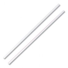 Unwrapped Hollow Stir-Straws, 5.5", Plastic, White/Red, 1,000/Box