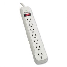 Protect It! Surge Protector, 7 Outlets, 6 ft Cord, 1080 Joules, Light Gray