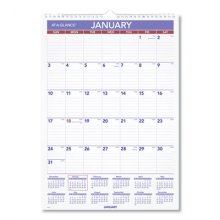 Monthly Wall Calendar with Ruled Daily Blocks, 12 x 17, White Sheets, 12-Month (Jan to Dec): 2023