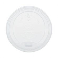 PLA Lids for Hot Cups, Fits 10 oz to 20 oz Cups, White, 1,000/Carton