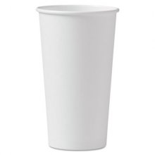 Polycoated Hot Paper Cups, 20 oz, White, 600/Carton