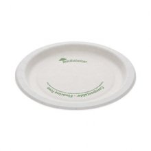 EarthChoice Pressware Compostable Dinnerware, Plate, 6" dia, White, 750/Carton