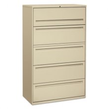 Brigade 700 Series Lateral File, 4 Legal/Letter-Size File Drawers, 1 File Shelf, 1 Post Shelf, Putty, 42" x 19.25" x 67"