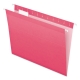 Colored Reinforced Hanging Folders, Letter Size, 1/5-Cut Tabs, Pink, 25/Box