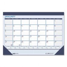 Recycled Contempo Desk Pad Calendar, 22 x 17, White/Blue Sheets, Blue Binding, Blue Corners, 12-Month (Jan to Dec): 2023