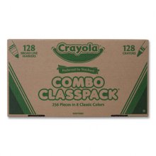 Crayons and Markers Combo Classpack, Eight Colors, 256/Set