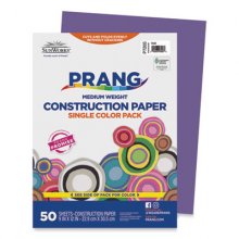 Construction Paper, 58 lb Text Weight, 9 x 12, Violet, 50/Pack