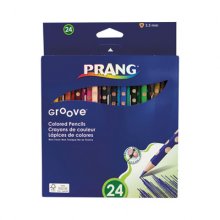 Groove Colored Pencils, 3.3 mm, 2B (#1), Assorted Lead/Barrel Colors, 24/Pack