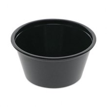 Plastic Portion Cup, 2 oz, Black, 200/Bag, 12 Bags/Carton