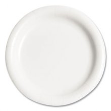 Bare Eco-Forward Clay-Coated Mediumweight Paper Plate, 9" dia, White, 125/Pack, 4 Packs/Carton