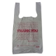 Plastic Thank-You T-Sack, 2 mil, 4" x 15", White, 2,000/Carton