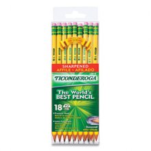 Pre-Sharpened Pencil, HB (#2), Black Lead, Yellow Barrel, 18/Pack