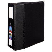 Heavy-Duty Non-View Binder, DuraHinge, Three Locking One Touch EZD Rings, Spine Label, Thumb Notch, 5" Cap, 11 x 8.5, Black