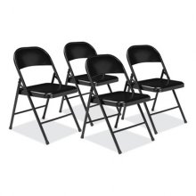 900 Series All-Steel Folding Chair, Supports 250lb, 17.75" Seat Height, Black Seat/Back/Base, 4/CT,Ships in 1-3 Business Days