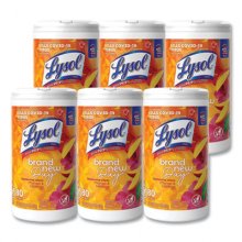 Disinfecting Wipes, 7 x 7.25, Mango and Hibiscus, 80 Wipes/Canister, 6 Canisters/Carton