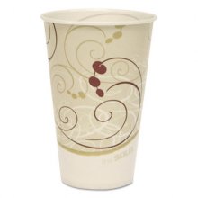 Symphony Treated-Paper Cold Cups, 12 oz, White/Beige/Red, 100/Bag, 20 Bags/Carton