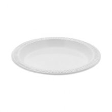 Meadoware Impact Plastic Dinnerware, Plate, 6" dia, White, 1,000/Carton
