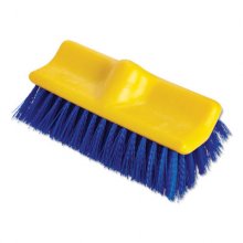 Bi-Level Deck Scrub Brush, Blue Polypropylene Bristles, 10" Brush, 10" Plastic Block, Tapered Hole