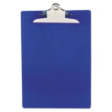 Recycled Plastic Clipboard with Ruler Edge, 1" Clip Capacity, Holds 8.5 x 11 Sheets, Blue