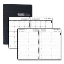 24/7 Recycled Daily Appointment Book/Monthly Planner, 10 x 7, Black Cover, 12-Month (Jan to Dec): 2023