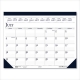 Recycled Academic Desk Pad Calendar, 22 x 17, White/Blue Sheets, Blue Binding/Corners, 14-Month (July to Aug): 2022 to 2023