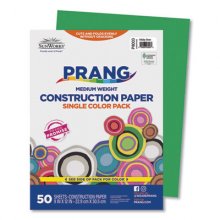 Construction Paper, 58 lb Text Weight, 9 x 12, Holiday Green, 50/Pack