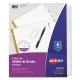Write and Erase Big Tab Paper Dividers, 8-Tab, White, Letter