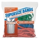 SuperSize Bands, 0.25" Wide, Assorted Lengths (12", 14" and 17"), 4,060 psi Max Elasticity, Assorted Colors, 24/Pack