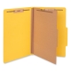 Bright Colored Pressboard Classification Folders, 1 Divider, Legal Size, Yellow, 10/Box