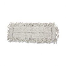 Disposable Cut End Dust Mop Head, Cotton/Synthetic, 24w x 5d, White