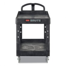 Heavy-Duty Utility Cart, Two-Shelf, 17.13w x 38.5d x 38.88h, Black