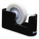 Heavy Duty Weighted Desktop Tape Dispenser with One Roll of Tape, 1" and 3" Cores, ABS, Black