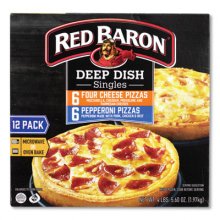 Deep Dish Pizza Singles Variety Pack, Four Cheese/Pepperoni, 5.5 oz Pack, 12 Packs/Box, Delivered in 1-4 Business Days